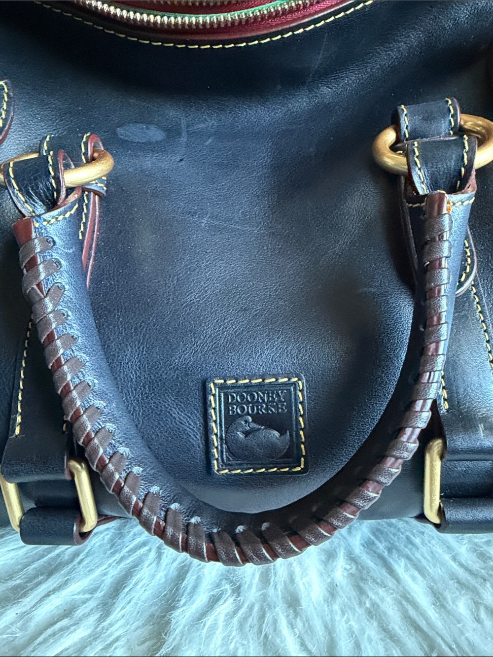 Dooney & Bourke Florentine Satchel- Navy - Picture 11 of 14